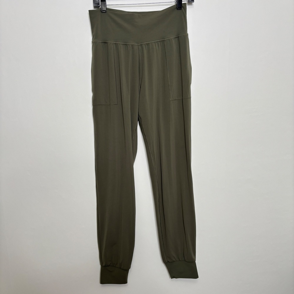 Athleta Salutation High Rise Jogger Pants Olive Green Medium Tall MT Athleisure
